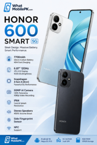 Honor 600 Smart 5G Released with 7700mAh Battery and 5G Support | whatmobile pk