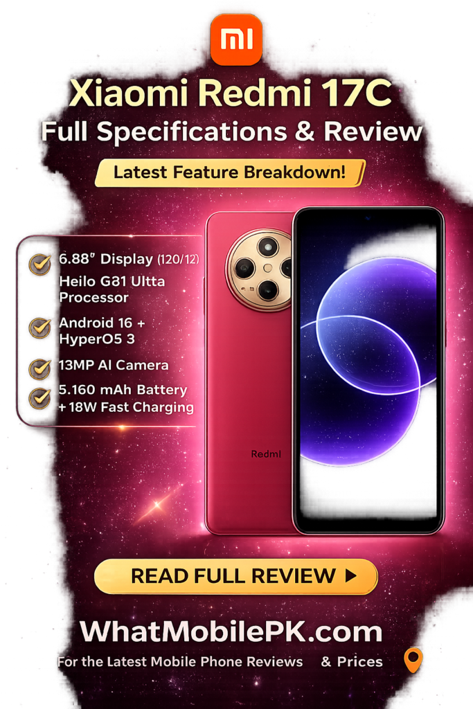 Xiaomi Redmi 17C Officially Released – Full Specifications, Features, Performance & Complete Review | whatmobile pk