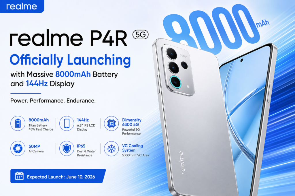 Realme P4R 5G Officially Launching with Massive 8000mAh Battery and 144Hz Display 2 Realme P4R 5G Officially Launching with Massive 8000mAh Battery and 144Hz Display