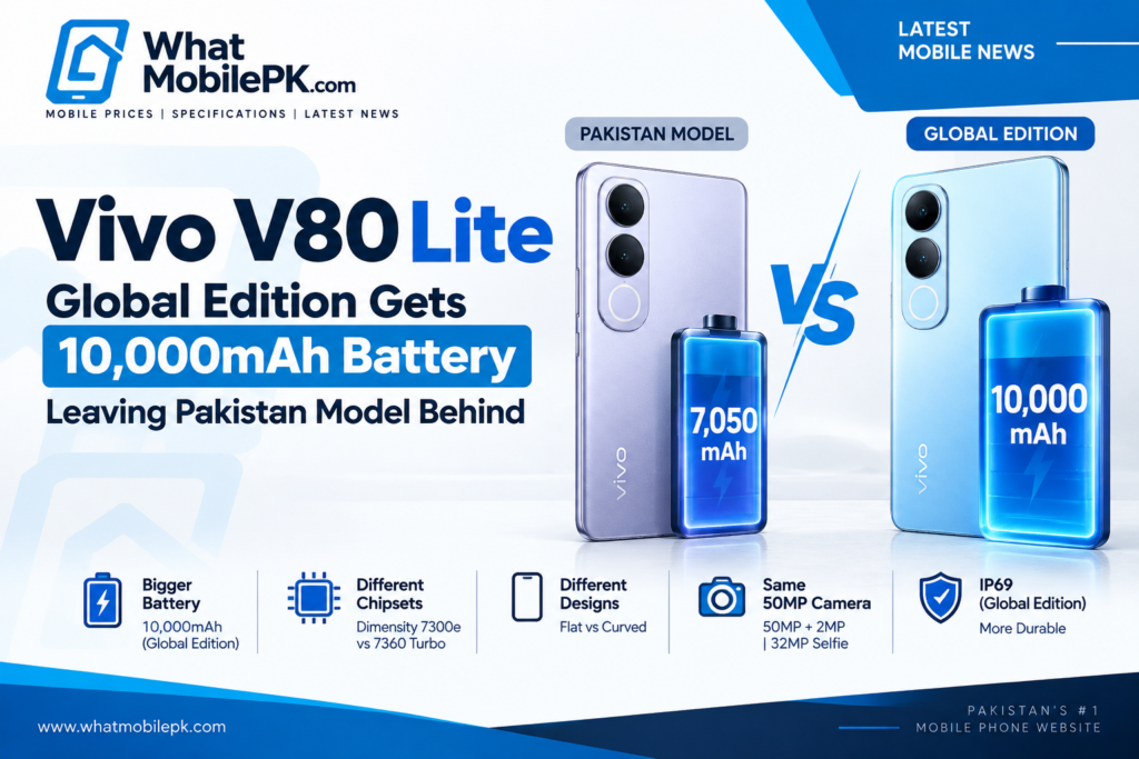Vivo V80 Lite Global Edition Gets 10,000mAh Battery, Leaving Pakistan Model Behind