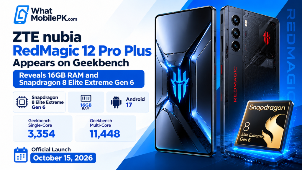 ZTE nubia RedMagic 12 Pro Plus Geekbench whatmobilepk.com